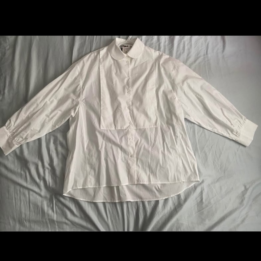 100% cotton ZARA white blouse — oversized size S